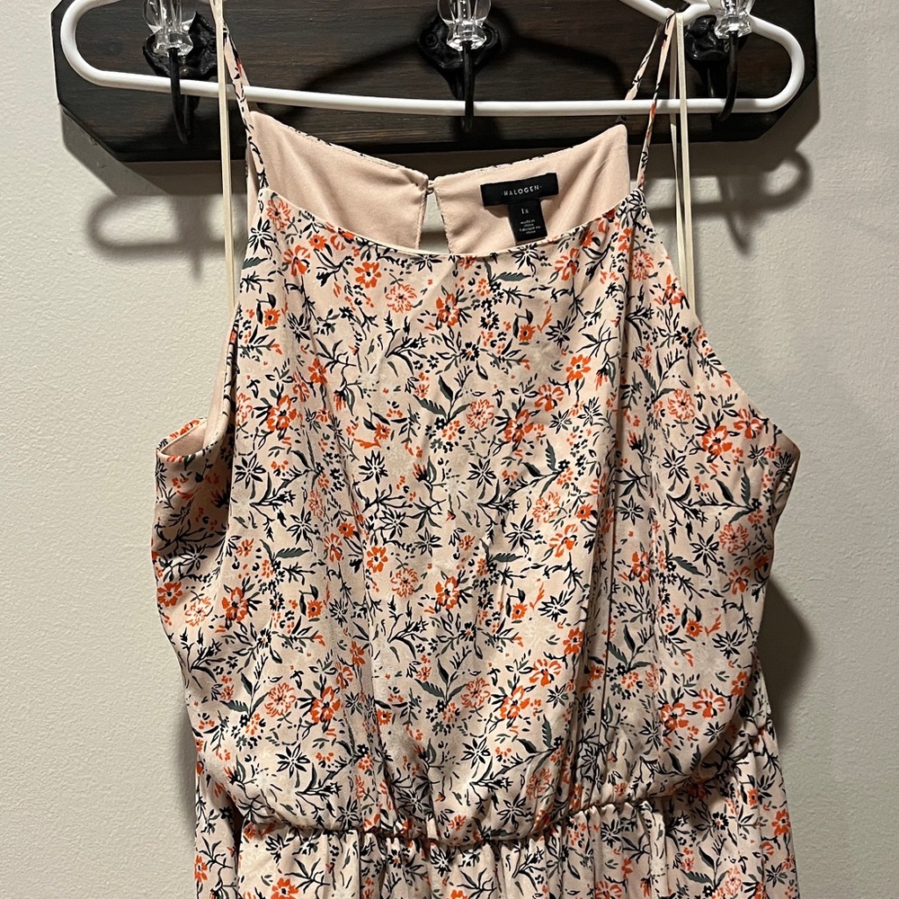 Halogen Floral Print Maxi Dress - Cream and Orange